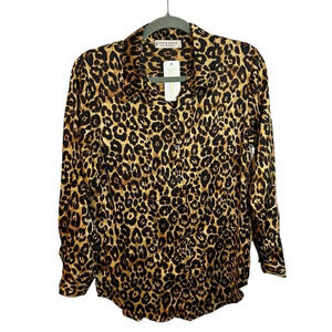 NWT Jon & Anna Satin Animal Print Blouse